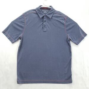 Age Of Wisdom Polo Shirt Men Medium Blue Short Sleeve Golf Performance